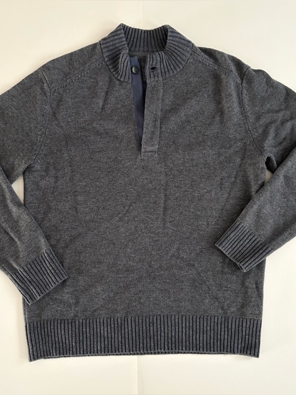 Raffi Cashmere and Wool Blend Quarter Zip Sweater - Size L - Mens